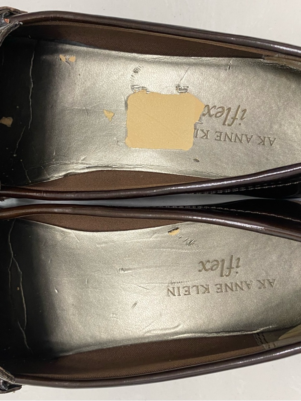 AK‎ Anne Klein Callahan Brown Croc Patent Horsebit Loafers iflex Size 7.5 - Picture 10 of 12